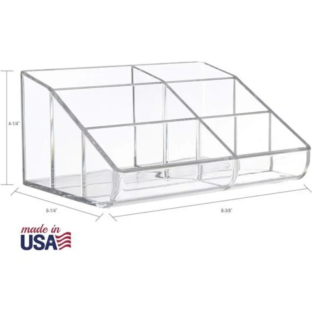Clear acrylic makeup organizer brush holder cosmetic storage for vanity counter